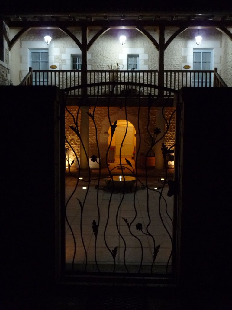 The patio at night
